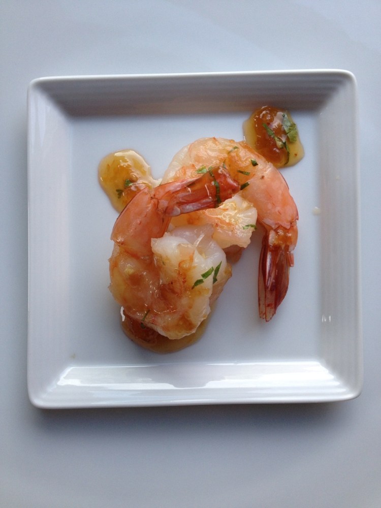 Shrimp with Apricot sweet & spicy glaze