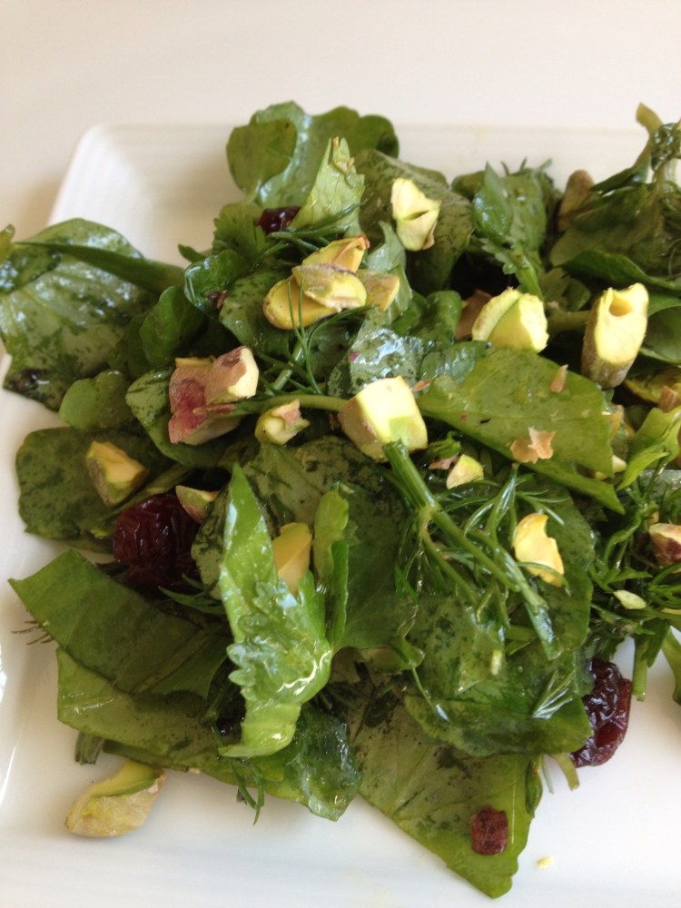 Watercress, Pistachio, Cherry Salad